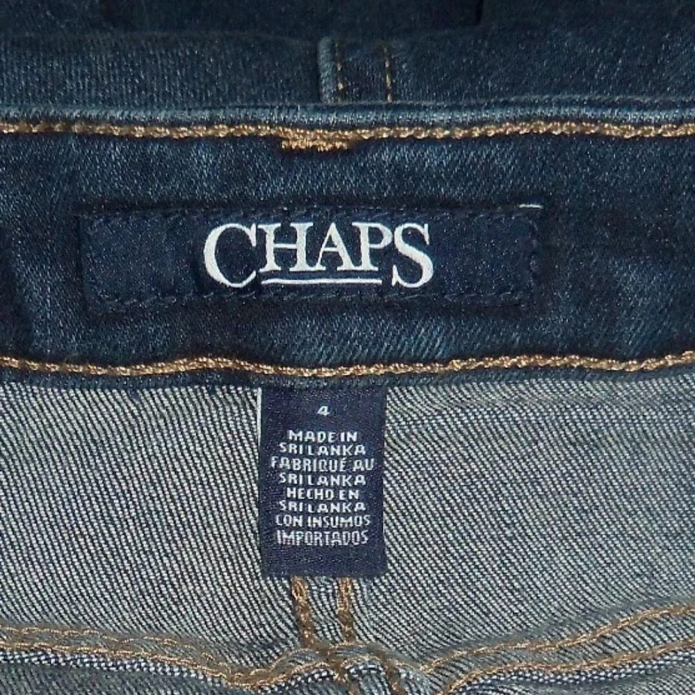 CHAPS Patchwork Distressed Dark Denim Ankle Jeans - Women's Size 4 - (30x28) - Picture 7 of 8